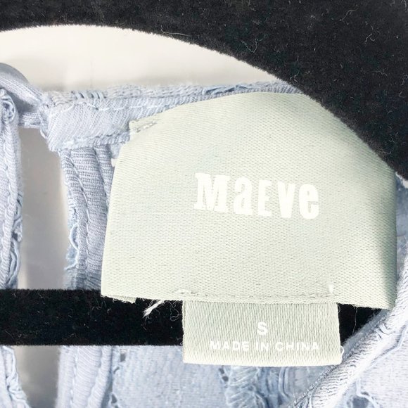 Anthro- Maeve Light Blue Lace Sleeveless Top SMALL - Picture 3 of 6